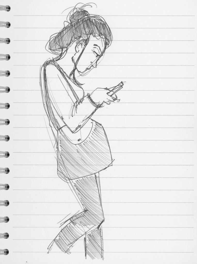 Woman checking her phone